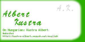 albert kustra business card